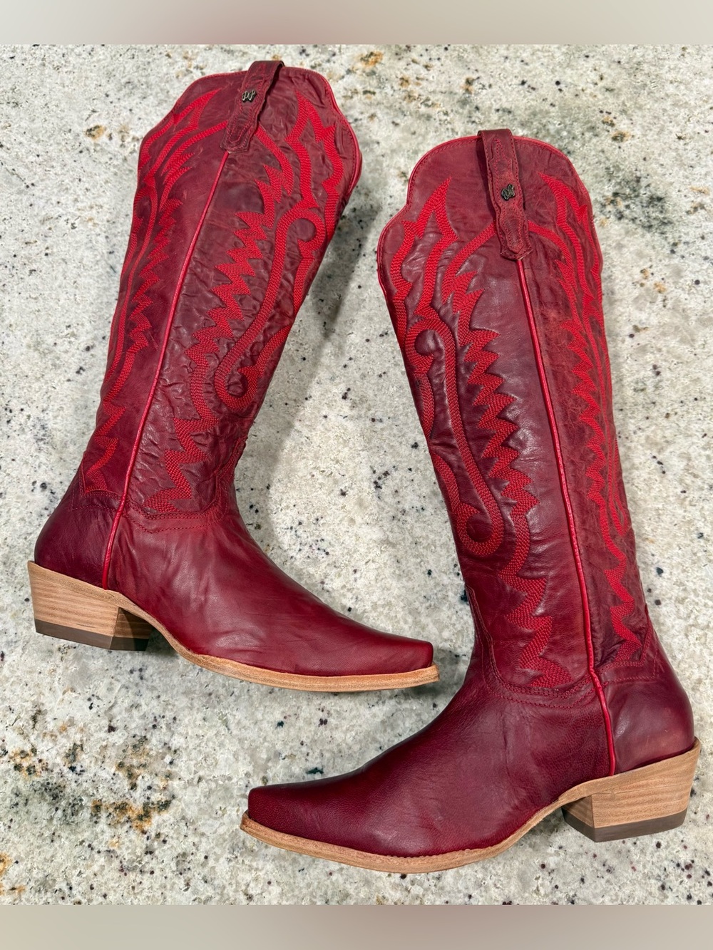 Heartland Red Knee High Leather Women's Western Cowboy Boot by Dan Post (NWOT)